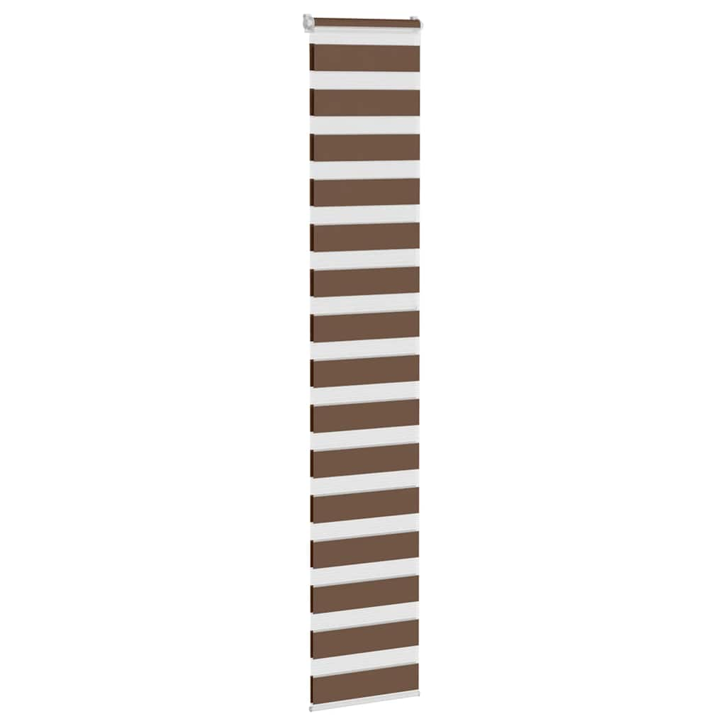 vidaXL Zebra Blind Brown 45x230 cm Fabric Width 40.9 cm Polyester