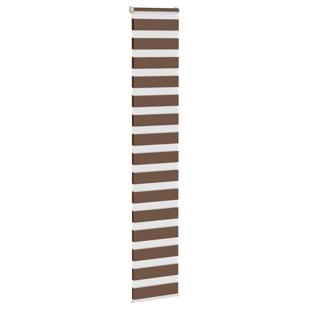 vidaXL Zebra Blind Brown 50x230 cm Fabric Width 45.9 cm Polyester