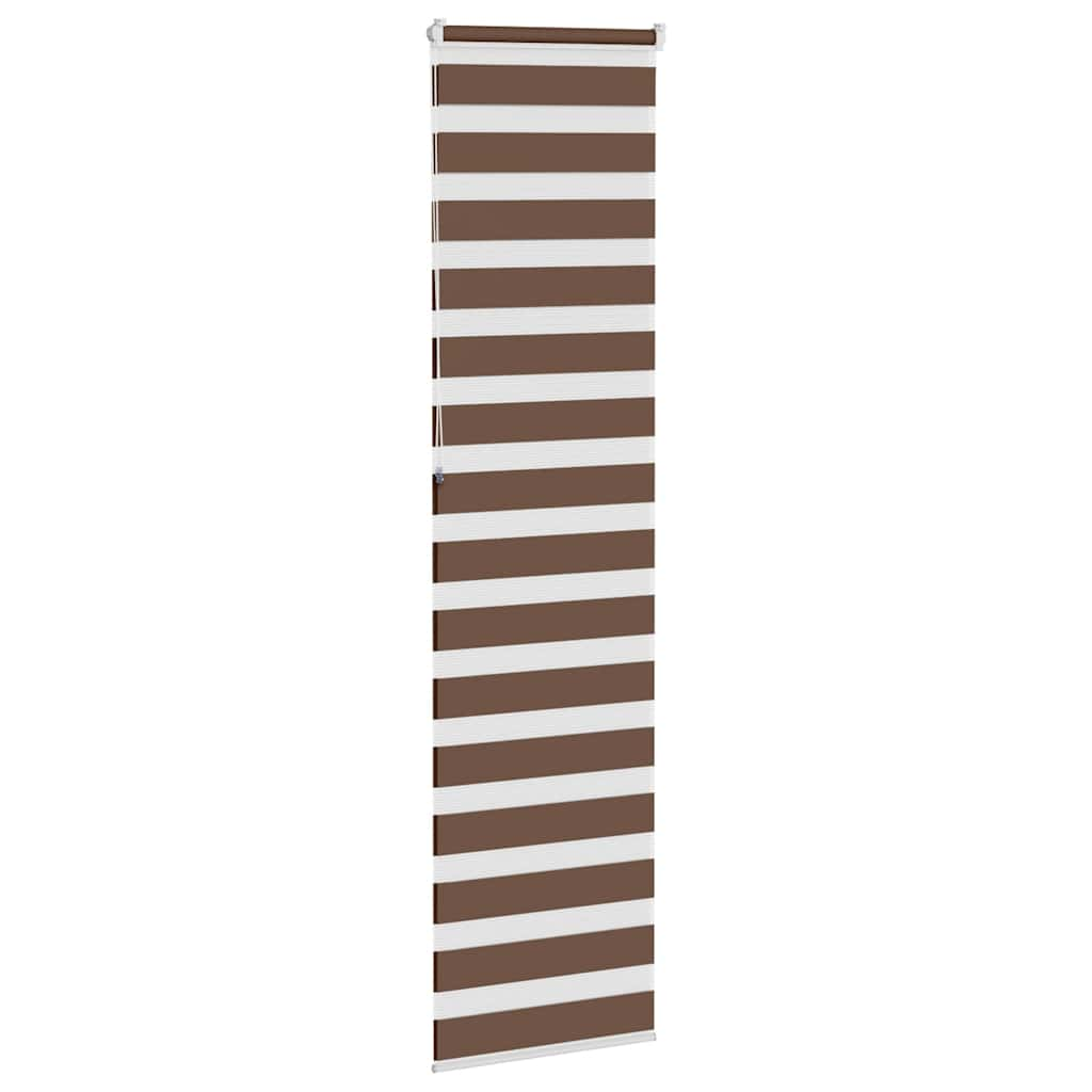 vidaXL Zebra Blind Brown 55x230 cm Fabric Width 50.9 cm Polyester