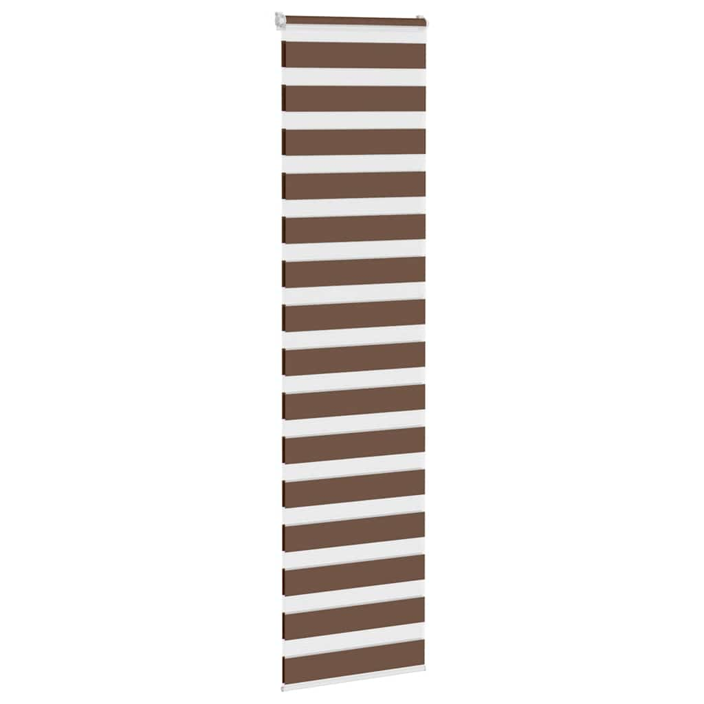 vidaXL Zebra Blind Brown 65x230 cm Fabric Width 60.9 cm Polyester