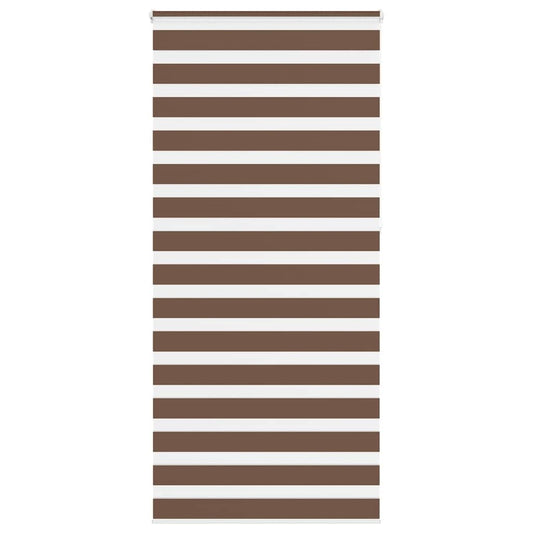 vidaXL Zebra Blind Brown 95x230 cm Fabric Width 90.9 cm Polyester