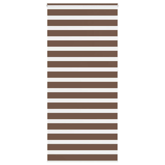 vidaXL Zebra Blind Brown 100x230 cm Fabric Width 95.9 cm Polyester