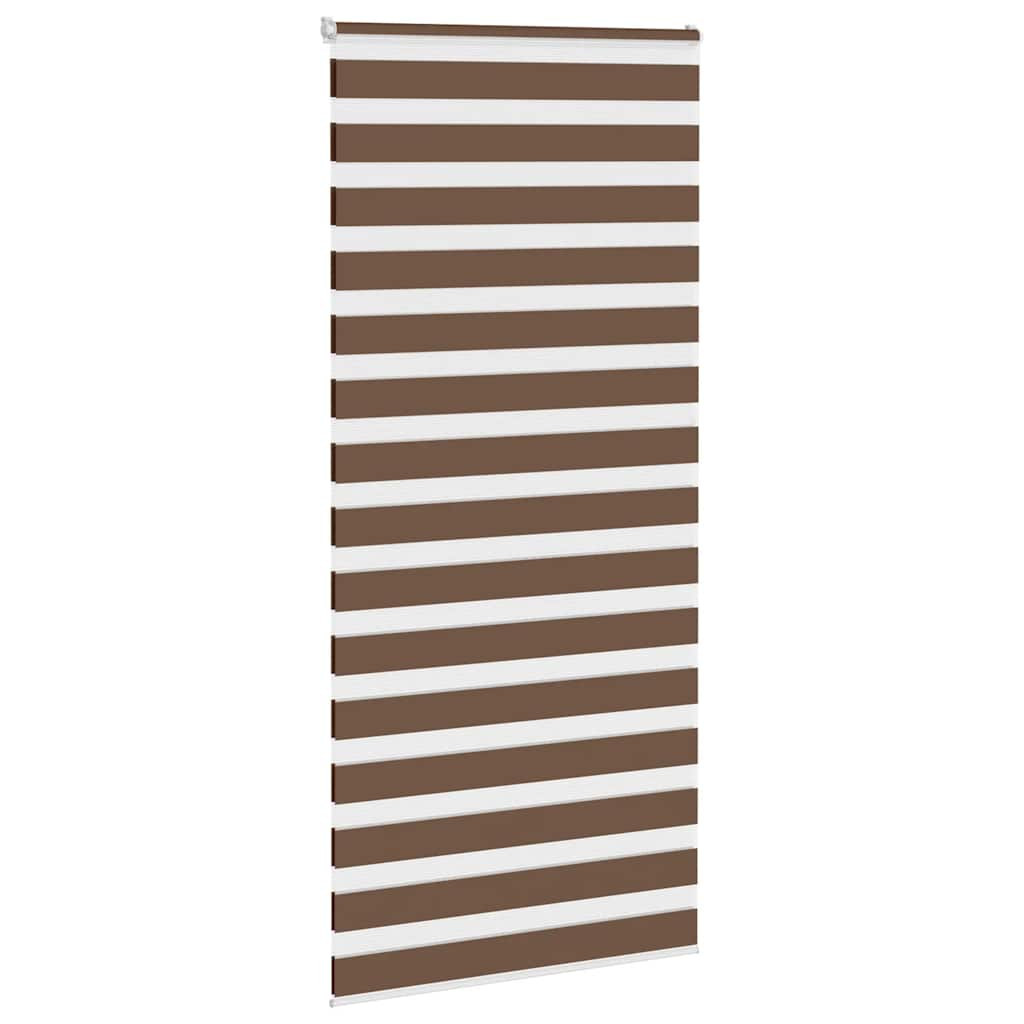 vidaXL Zebra Blind Brown 105x230 cm Fabric Width 100.9 cm Polyester