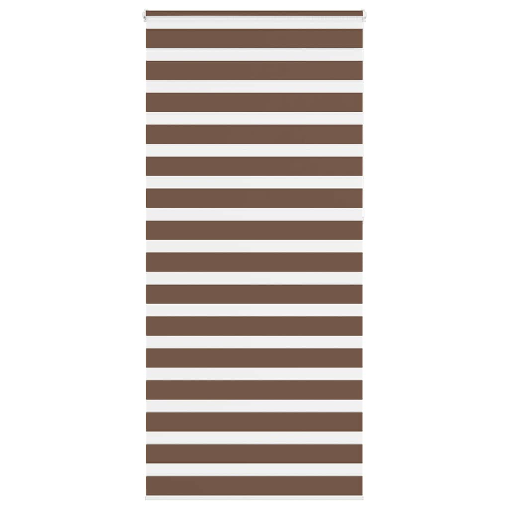 vidaXL Zebra Blind Brown 110x230 cm Fabric Width 105.9 cm Polyester