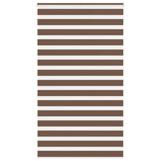 vidaXL Zebra Blind Brown 120x230 cm Fabric Width 115.9 cm Polyester