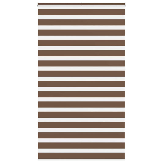 vidaXL Zebra Blind Brown 130x230 cm Fabric Width 125.9 cm Polyester