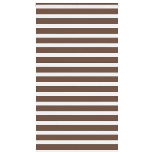 vidaXL Zebra Blind Brown 135x230 cm Fabric Width 130.9 cm Polyester