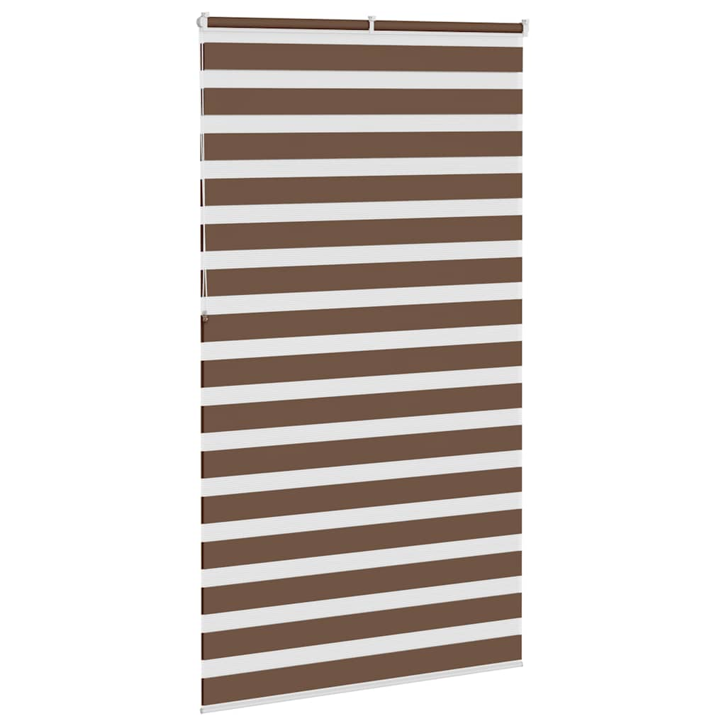 vidaXL Zebra Blind Brown 135x230 cm Fabric Width 130.9 cm Polyester