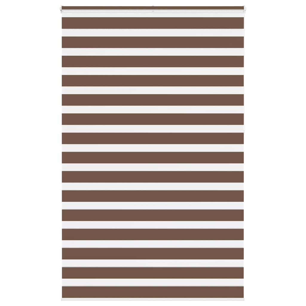 vidaXL Zebra Blind Brown 140x230 cm Fabric Width 135.9 cm Polyester