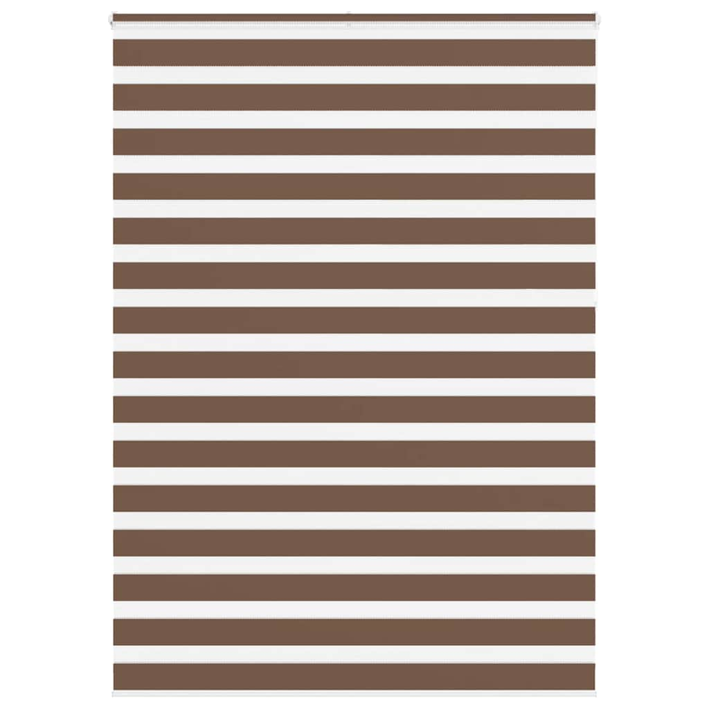 vidaXL Zebra Blind Brown 155x230 cm Fabric Width 150.9 cm Polyester