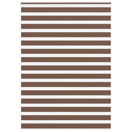 vidaXL Zebra Blind Brown 155x230 cm Fabric Width 150.9 cm Polyester