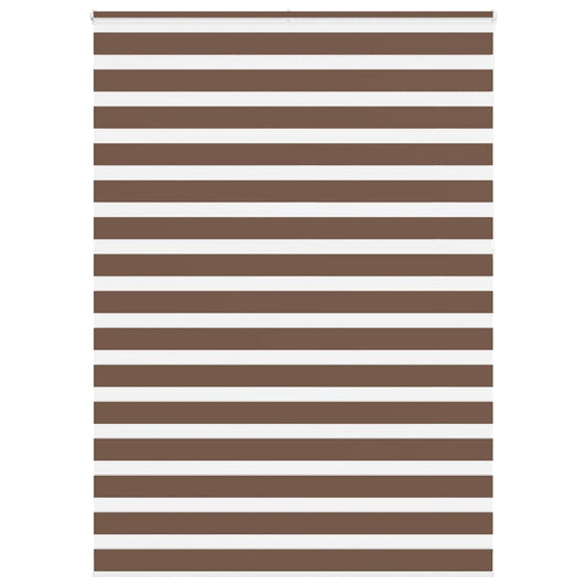 vidaXL Zebra Blind Brown 160x230 cm Fabric Width 155.9 cm Polyester