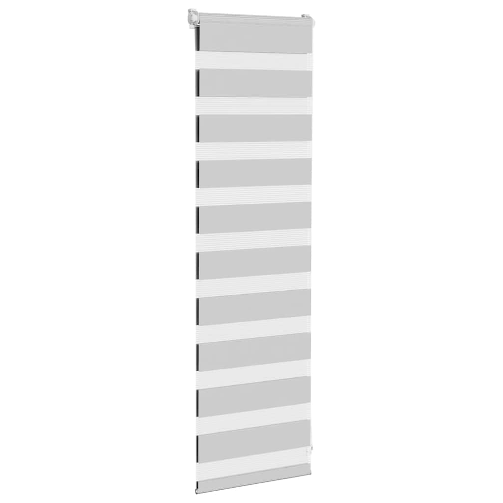 vidaXL Zebra Blind Light Grey 40x100 cm Fabric Width 35.9 cm Polyester