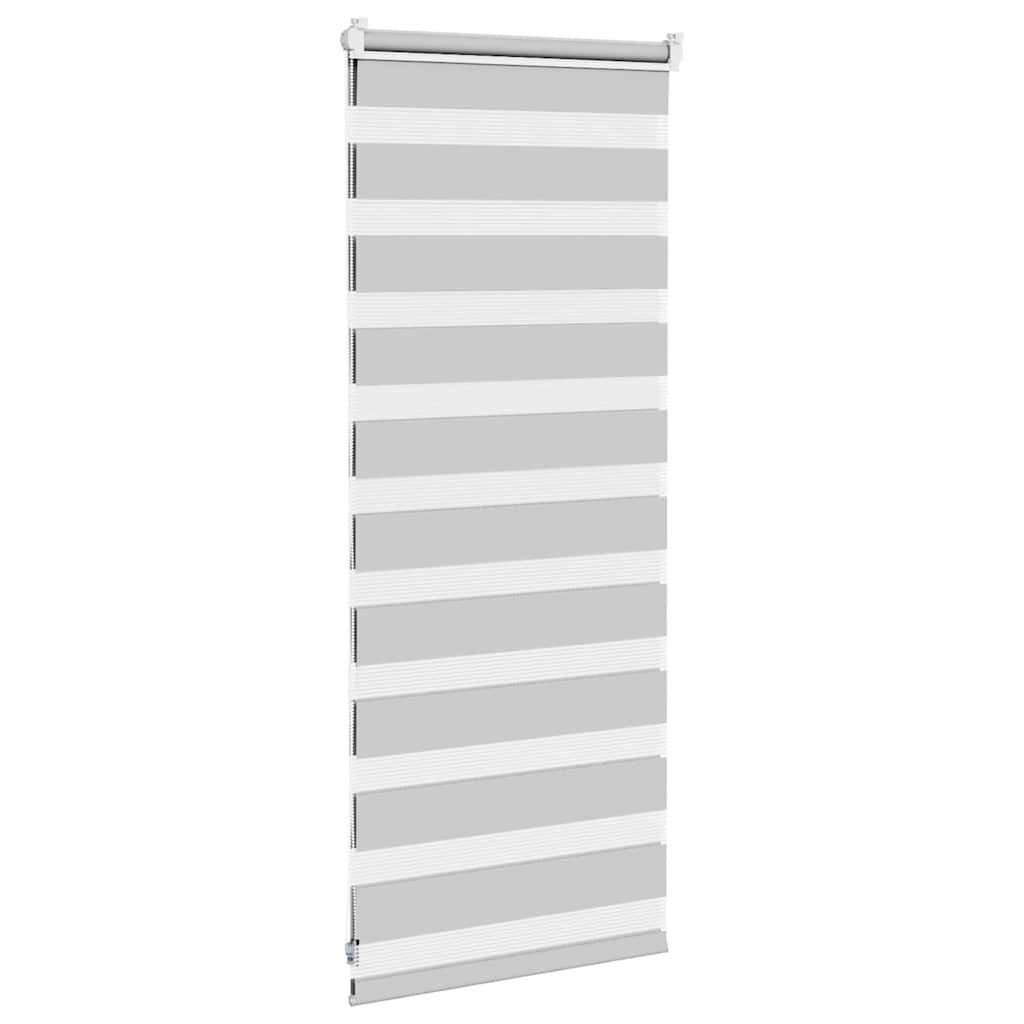 vidaXL Zebra Blind Light Grey 55x100 cm Fabric Width 50.9 cm Polyester