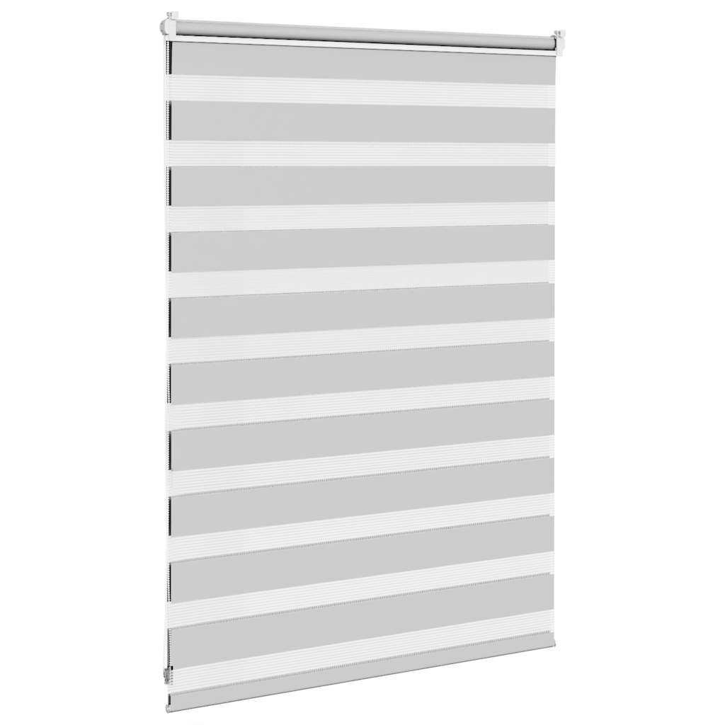 vidaXL Zebra Blind Light Grey 115x100 cm Fabric Width 110.9 cm Polyester