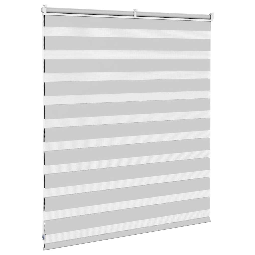 vidaXL Zebra Blind Light Grey 130x100 cm Fabric Width 125.9 cm Polyester