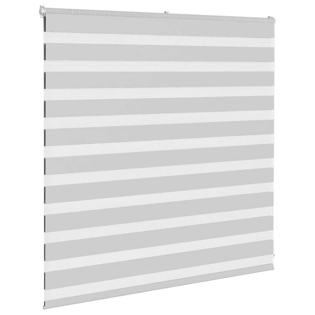 vidaXL Zebra Blind Light Grey 140x100 cm Fabric Width 135.9 cm Polyester