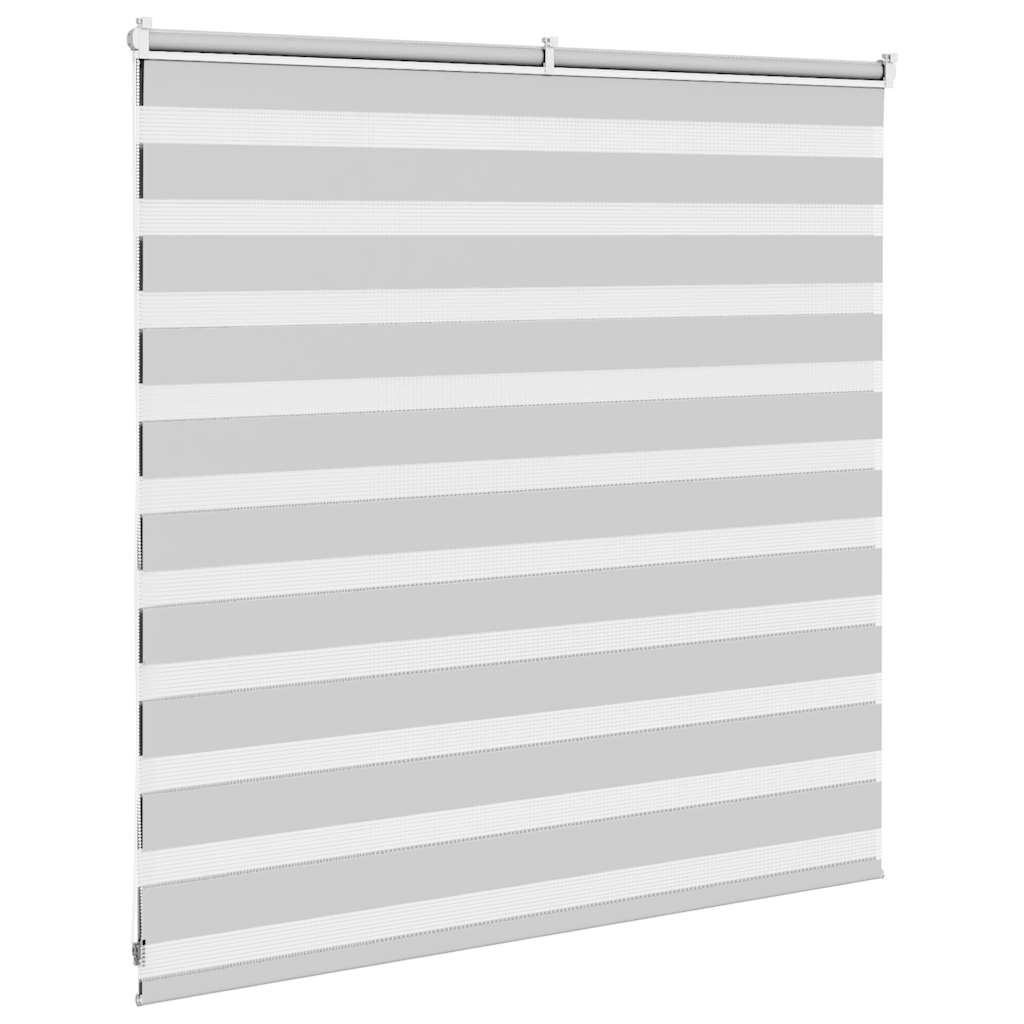 vidaXL Zebra Blind Light Grey 145x100 cm Fabric Width 140.9 cm Polyester