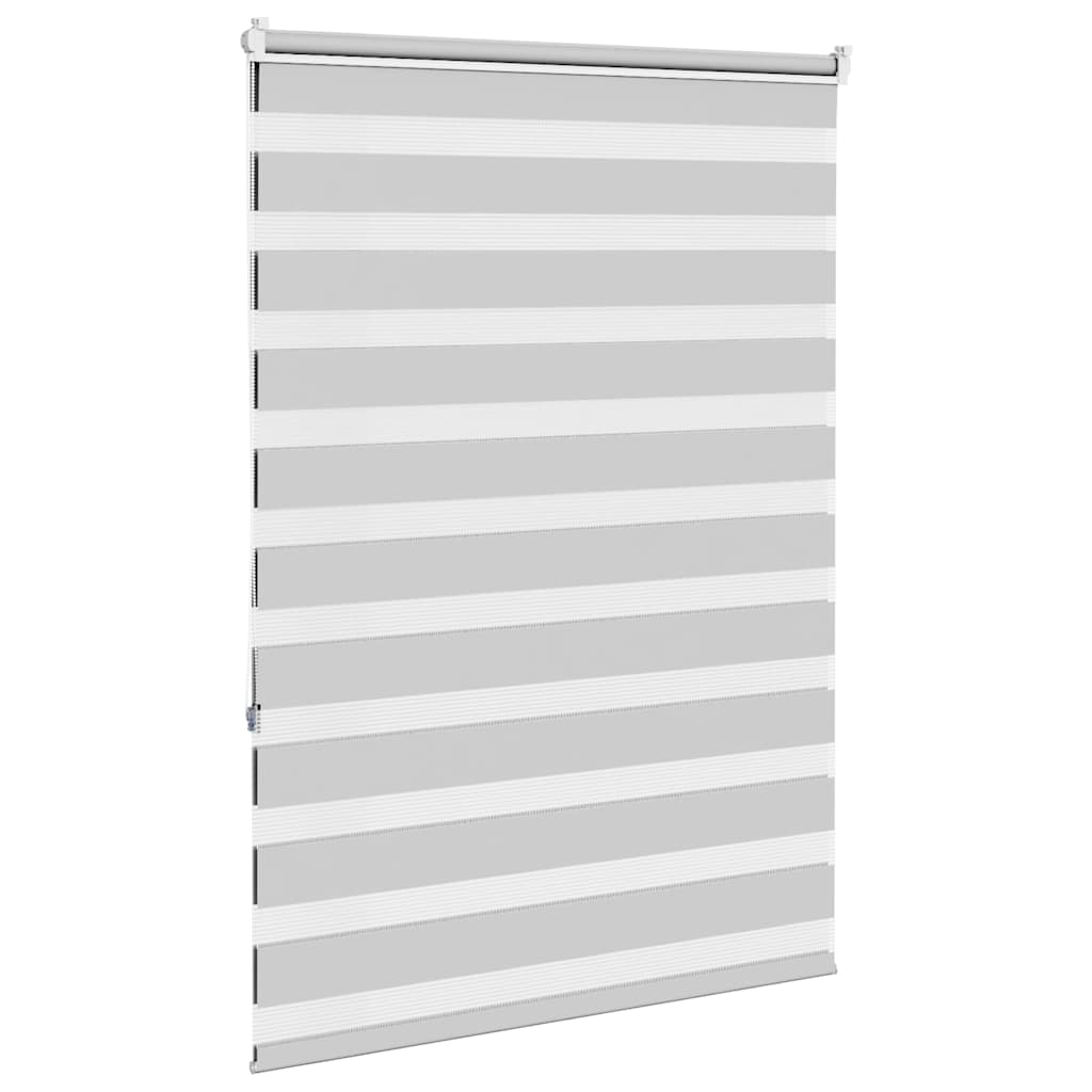 vidaXL Zebra Blind Light Grey 100x150 cm Fabric Width 95.9 cm Polyester