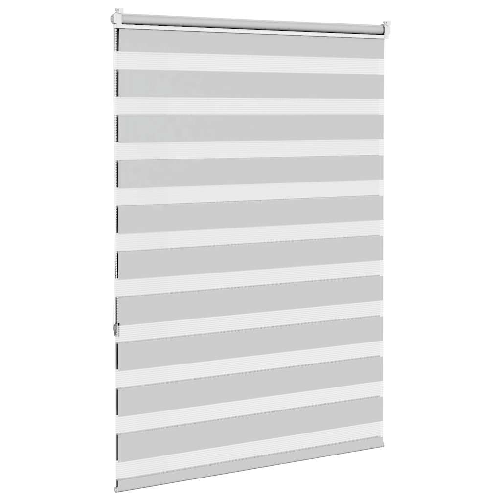 vidaXL Zebra Blind Light Grey 115x150 cm Fabric Width 110.9 cm Polyester