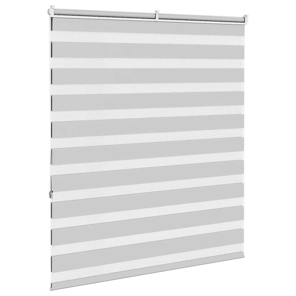 vidaXL Zebra Blind Light Grey 120x150 cm Fabric Width 115.9 cm Polyester