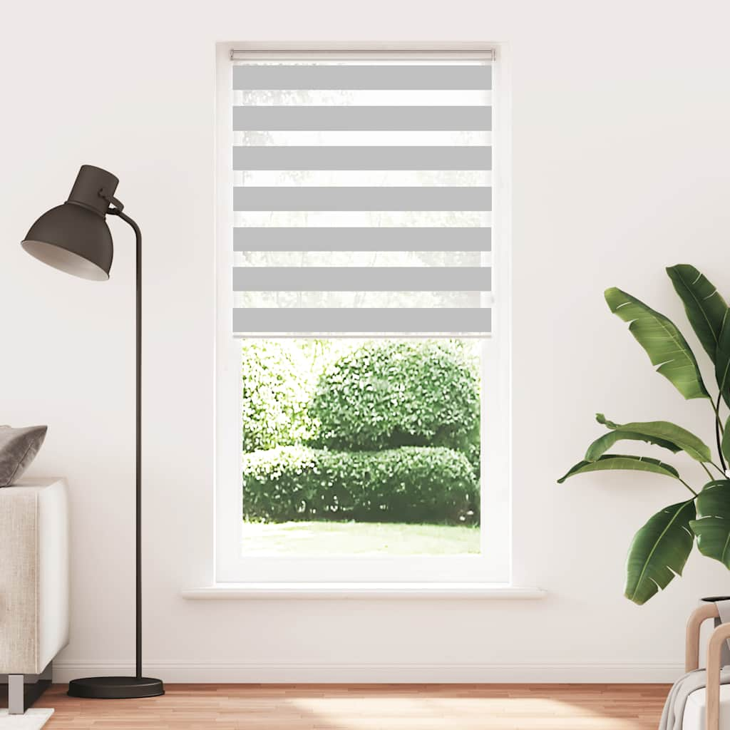 vidaXL Zebra Blind Light Grey 100x200 cm Fabric Width 95.9 cm Polyester