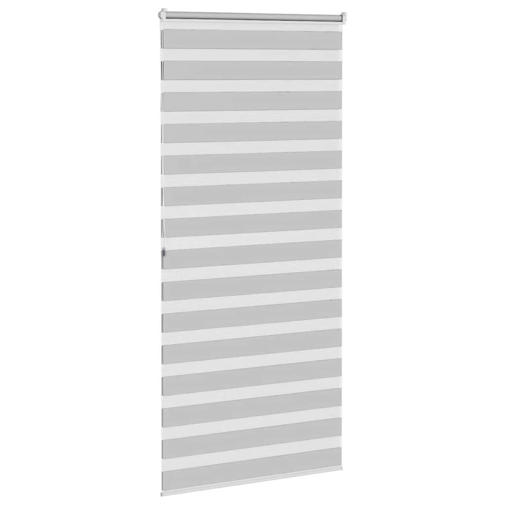 vidaXL Zebra Blind Light Grey 100x200 cm Fabric Width 95.9 cm Polyester