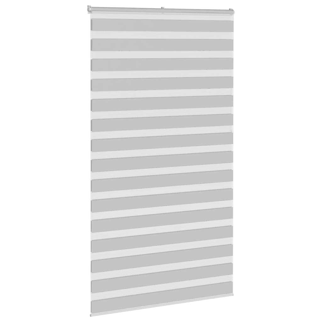 vidaXL Zebra Blind Light Grey 125x200 cm Fabric Width 120.9 cm Polyester