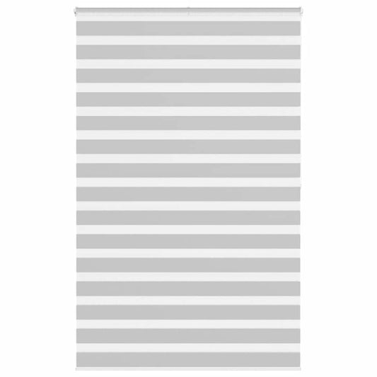 vidaXL Zebra Blind Light Grey 140x200 cm Fabric Width 135.9 cm Polyester