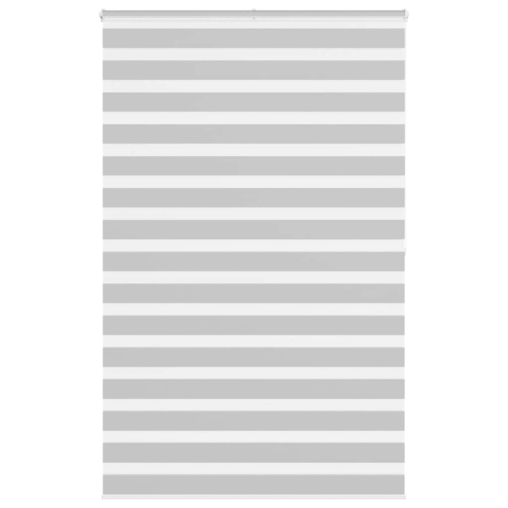 vidaXL Zebra Blind Light Grey 145x200 cm Fabric Width 140.9 cm Polyester