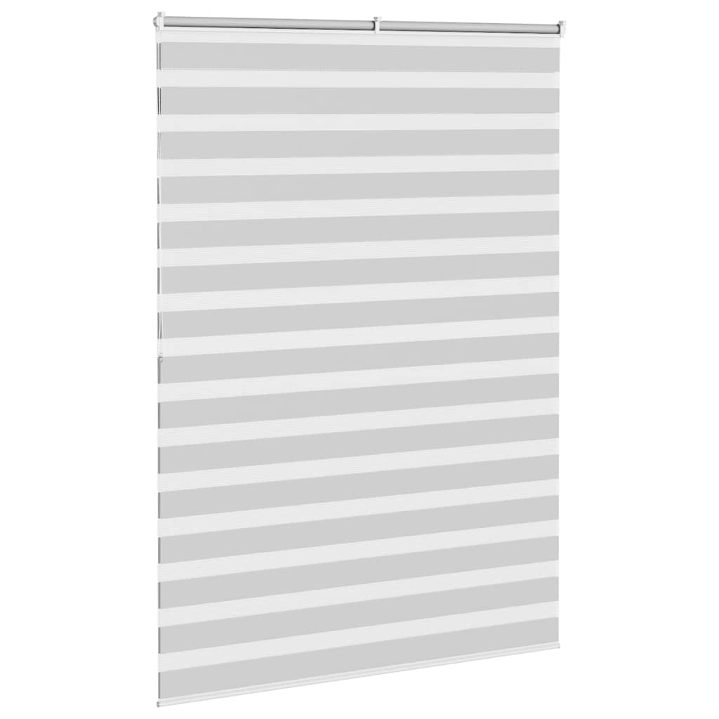 vidaXL Zebra Blind Light Grey 155x200 cm Fabric Width 150.9 cm Polyester