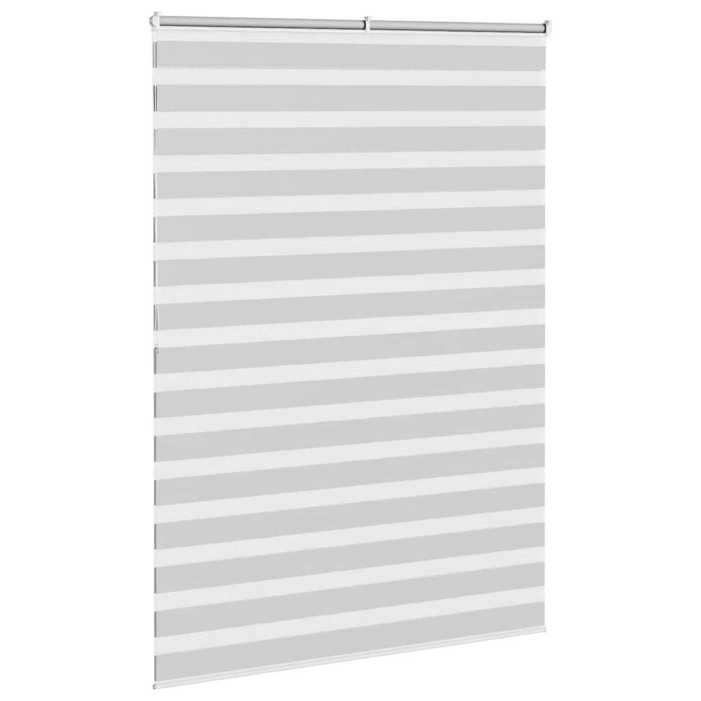 vidaXL Zebra Blind Light Grey 160x200 cm Fabric Width 155.9 cm Polyester