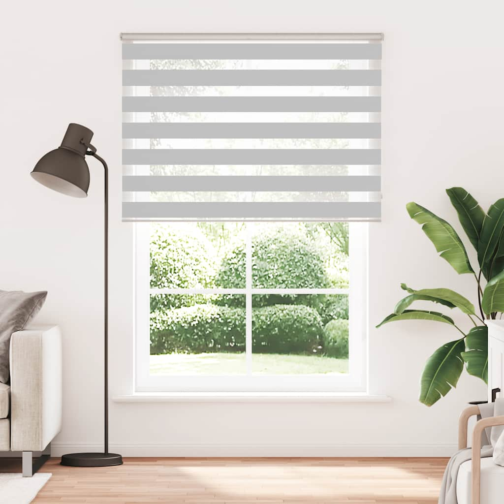 vidaXL Zebra Blind Light Grey 135x230 cm Fabric Width 130.9 cm Polyester