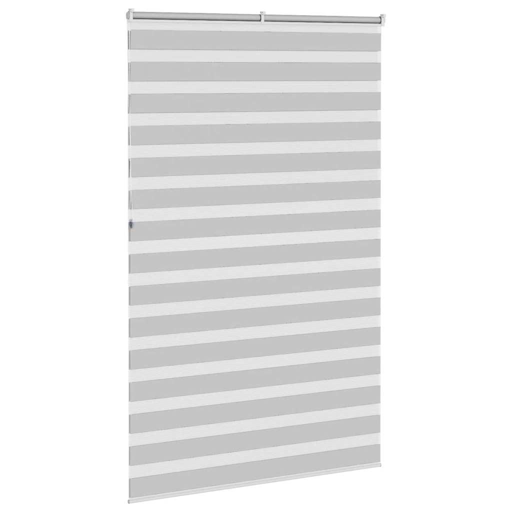 vidaXL Zebra Blind Light Grey 140x230 cm Fabric Width 135.9 cm Polyester