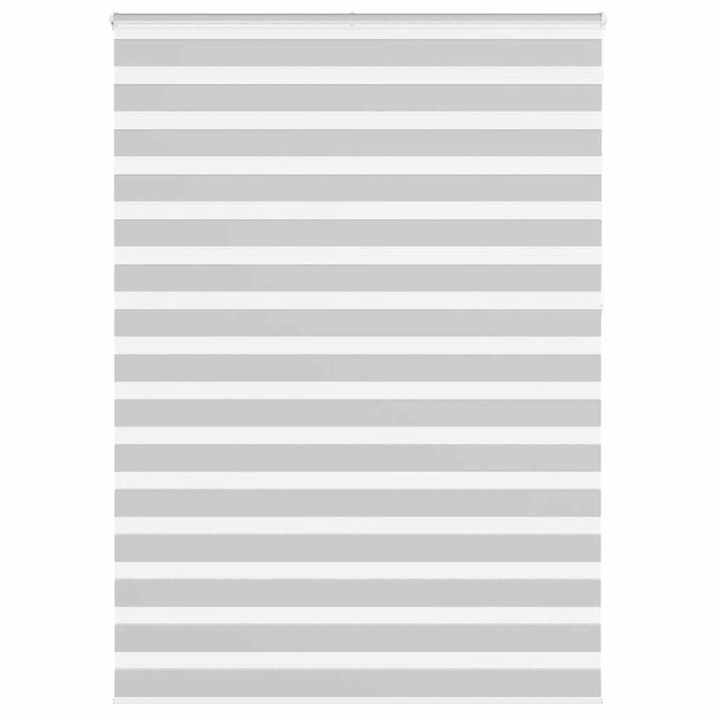 vidaXL Zebra Blind Light Grey 155x230 cm Fabric Width 150.9 cm Polyester