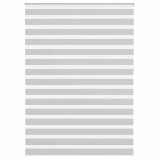 vidaXL Zebra Blind Light Grey 155x230 cm Fabric Width 150.9 cm Polyester