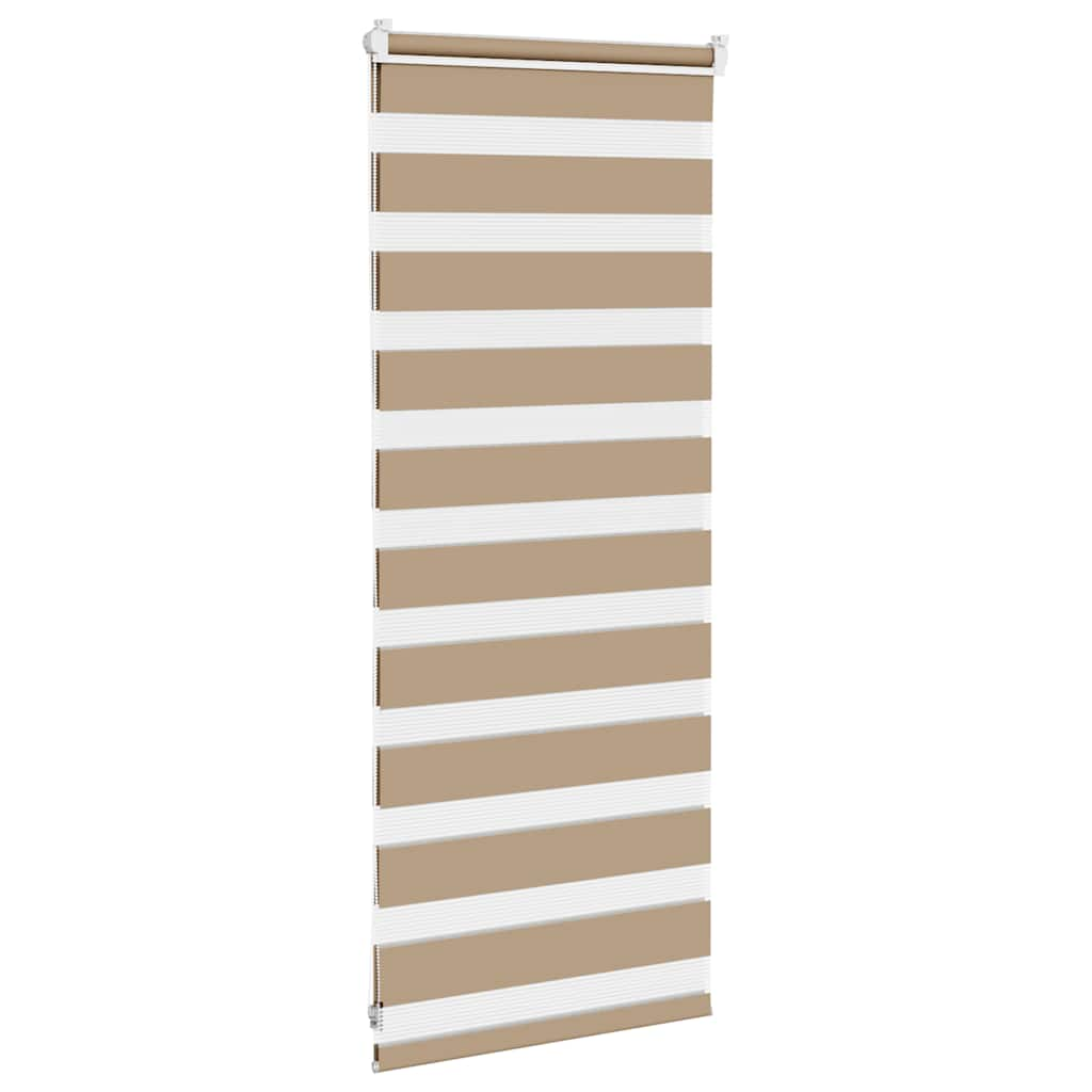 vidaXL Zebra Blind Sand Brown 55x100 cm Fabric Width 50.9 cm Polyester