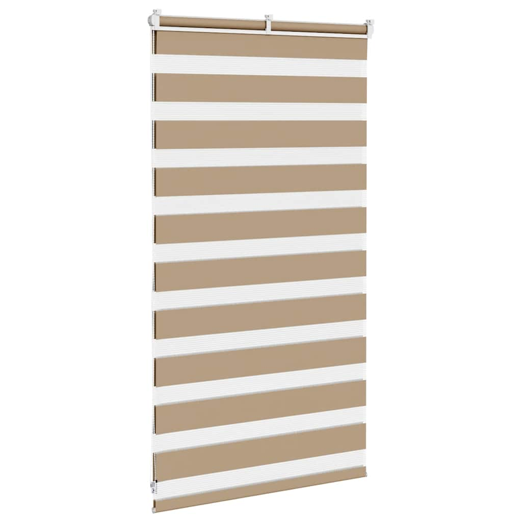 vidaXL Zebra Blind Sand Brown 85x100 cm Fabric Width 80.9 cm Polyester