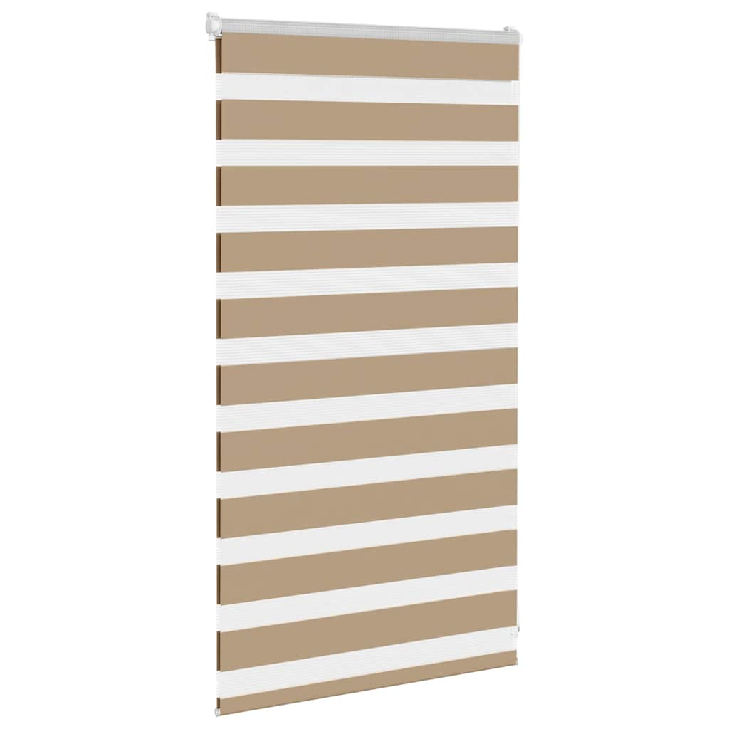 vidaXL Zebra Blind Sand Brown 90x100 cm Fabric Width 85.9 cm Polyester