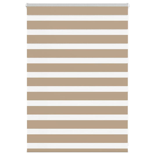 vidaXL Zebra Blind Sand Brown 95x100 cm Fabric Width 90.9 cm Polyester