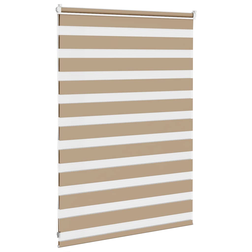 vidaXL Zebra Blind Sand Brown 95x100 cm Fabric Width 90.9 cm Polyester