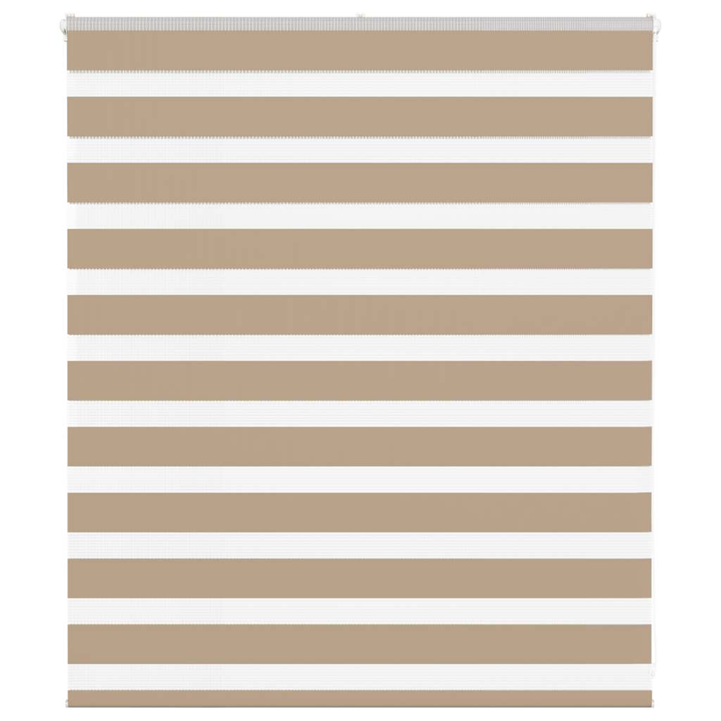 vidaXL Zebra Blind Sand Brown 130x100 cm Fabric Width 125.9 cm Polyester