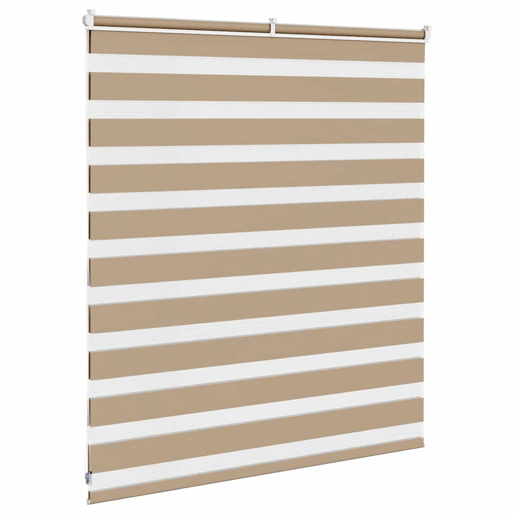 vidaXL Zebra Blind Sand Brown 130x100 cm Fabric Width 125.9 cm Polyester