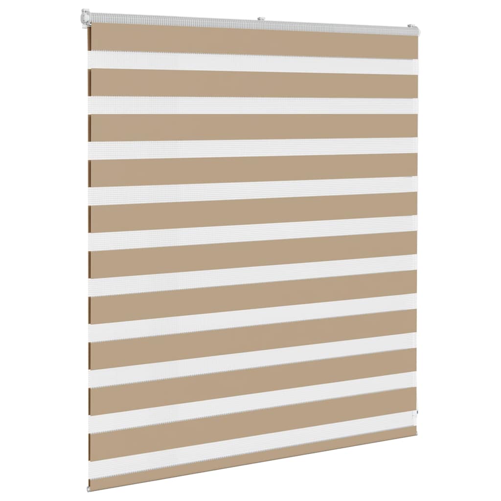 vidaXL Zebra Blind Sand Brown 135x100 cm Fabric Width 130.9 cm Polyester