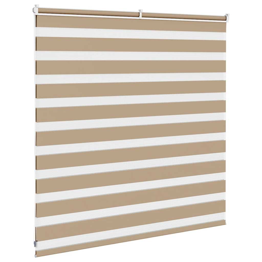 vidaXL Zebra Blind Sand Brown 140x100 cm Fabric Width 135.9 cm Polyester