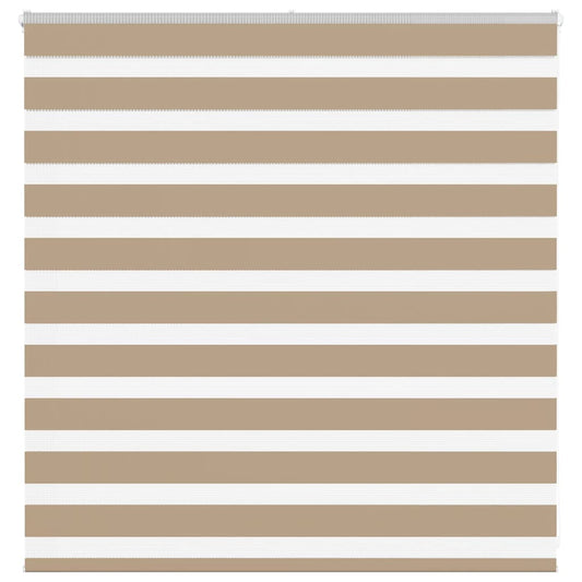 vidaXL Zebra Blind Sand Brown 145x100 cm Fabric Width 140.9 cm Polyester