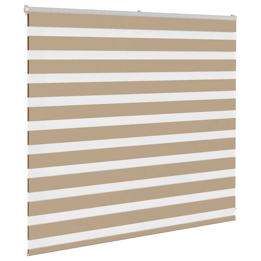 vidaXL Zebra Blind Sand Brown 160x100 cm Fabric Width 155.9 cm Polyester