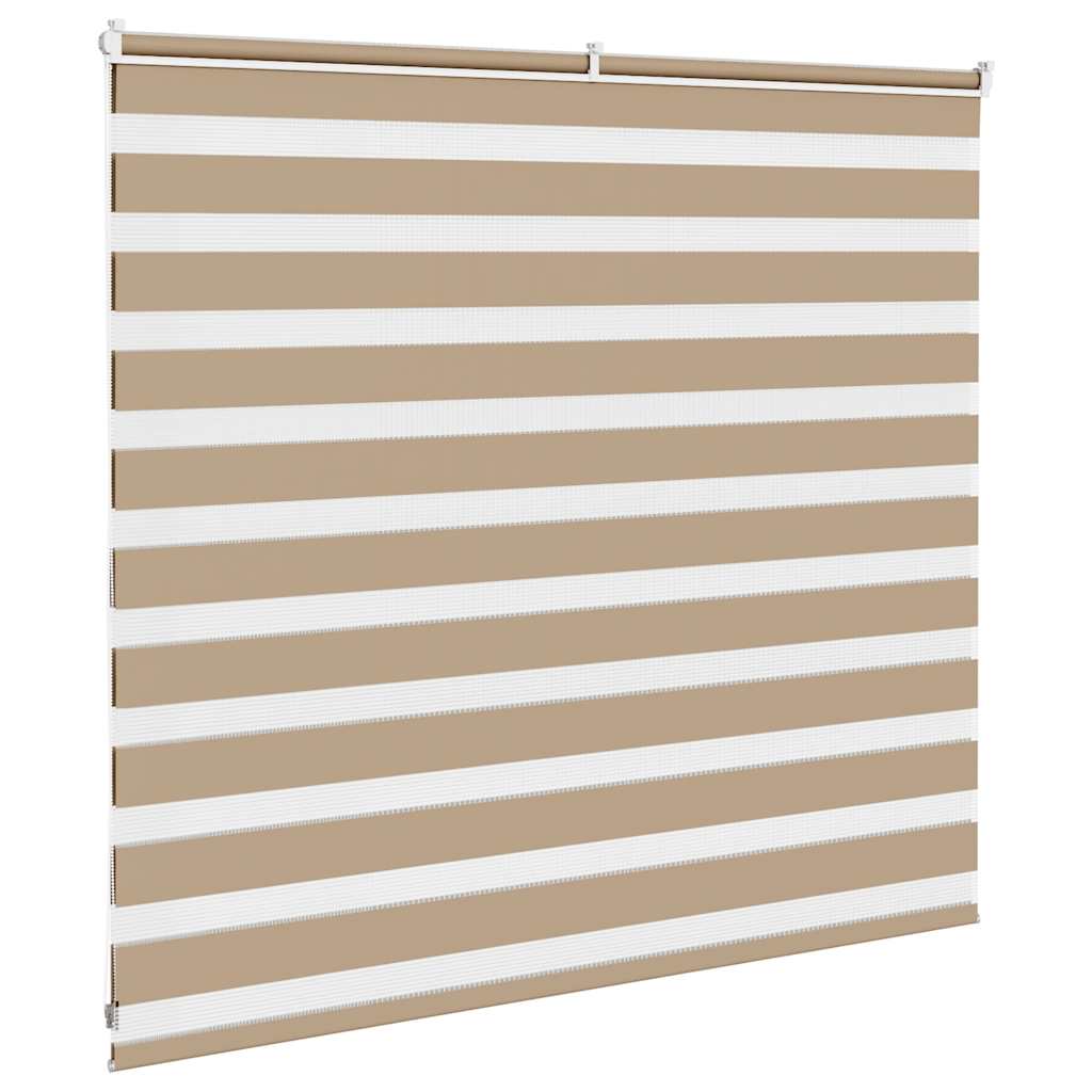 vidaXL Zebra Blind Sand Brown 160x100 cm Fabric Width 155.9 cm Polyester