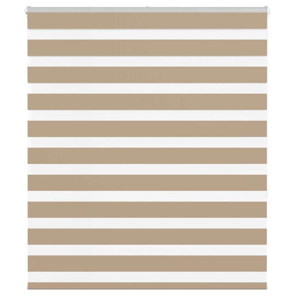 vidaXL Zebra Blind Sand Brown 130x150 cm Fabric Width 125.9 cm Polyester