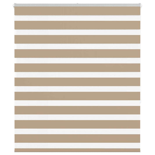 vidaXL Zebra Blind Sand Brown 130x150 cm Fabric Width 125.9 cm Polyester